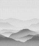 圆点镂空水墨山