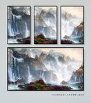 抽象水墨山水画