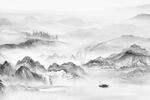 简约山水背景墙