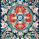 中国风团花图案