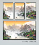 禅意抽象山水画