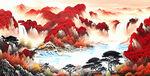 国画山水聚宝盆