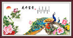 花开富贵 孔雀图