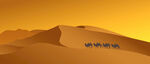 骆驼沙山沙漠之舟夕阳剪影