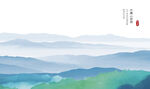 水墨山背景 