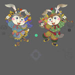 门神兔插画