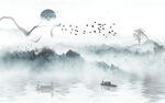 中式水墨山