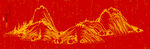 中国红国画山水