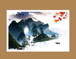 山水风景画水墨意境 