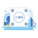 蓝色科技二维码装饰图