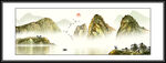金色山水国画