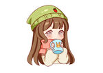 抱杯子小女孩