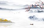 人气 背景墙山水画 TiF分层