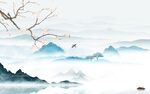人气 电视背景山水 tif分层