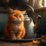 萌猫与茶壶