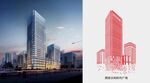 西安太和时代广场  线条矢量