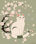 梅花白猫