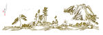 鎏金山水画