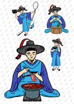 朝鲜美食 韩国烤肉卡通形象