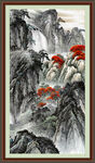 竖幅山水画 