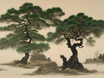 松树国画