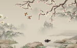 花鸟山水背景