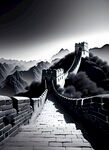 长城黑白