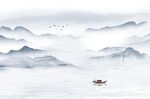 新中式山水背景墙