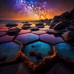 海滩的夜空