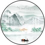 圆形山水画