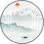 圆形山水画