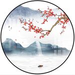 圆形山水画