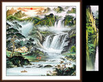 高山流水国画山水画