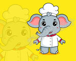 大象厨师造型版