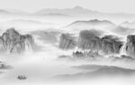 现代 高雅灰色山水 Tif分层