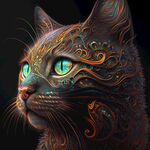 彩绘手绘猫头
