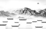 现代 灰色高雅山水 tif分层