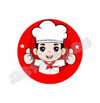 卡通厨师头像红色版