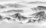 简约 高雅灰色山水 TiF分层