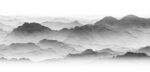 黑白山水画 