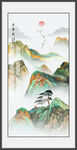 迎客松山水国画