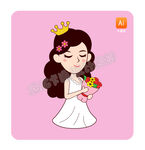 卡通女神捧花