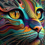 手绘创意猫头
