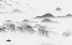 新款 高雅极简山水 tif分层