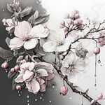 雨中桃花