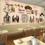 牛肉汤面馆早餐背景文化墙