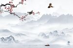 新中式山水背景墙