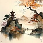 水墨山水画