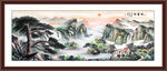国画迎客松山水画
