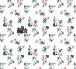 热带叶子叶子大牌手绘花